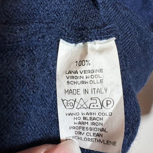 M.PENNER For Men HOUSTON Pullover Virgin Wool Sweater Blue Made in Italy - Picture 6 of 6